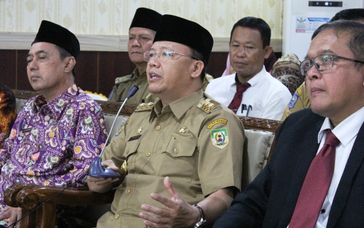 Plt Gubernur Bengkulu Rohidin Mersyah hadir dan menyampaikan progress upaya penurunan angka inflasi daerah.