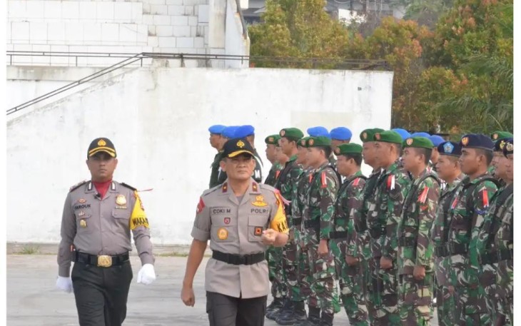  Polda Bengkulu langsungkan Apel Gelar Pasukan Mantap Brata di Sport Center Kota Bengkulu, Rabu (19/9).