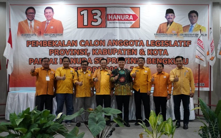 Pembekalan caleg Hanura prov kab kot partai hanura 2019-2024 di Bengkulu.