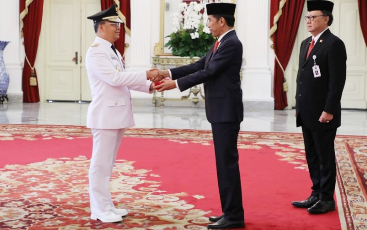 Gubernur Bengkulu Rohidin Mersyah usai dilantik Presiden RI Joko Widodo