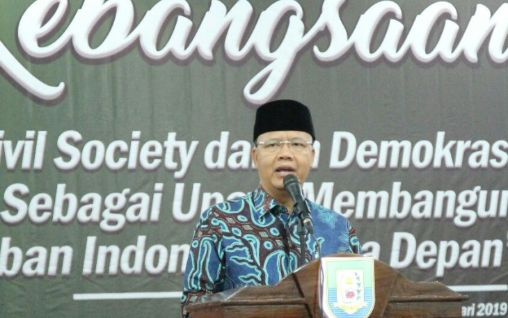 Gubernur Bengkulu Rohidin Mersyah saat hadir dalam acara Orasi Kebangsaan 2019 KAHMI Bengkulu