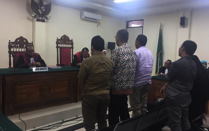Sidang vonis terdakwa Husni Thamrin di PN Tipikor Bengkulu, Selasa (19/02/2019)