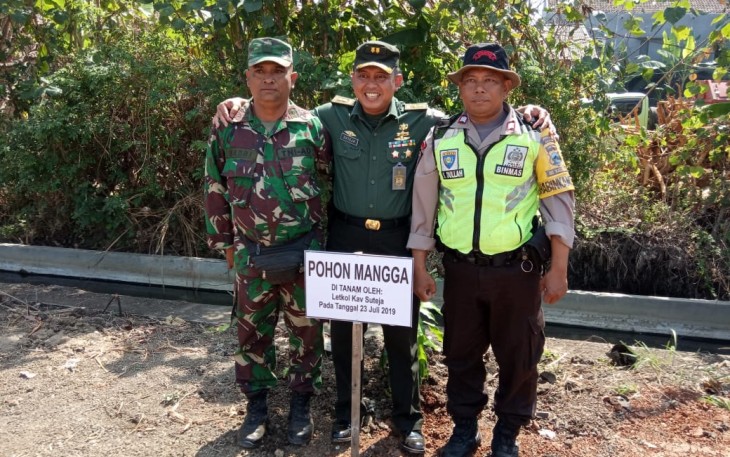 Letkol Kav Suteja,SH salah satu Tim Wasev TMMD Reg ke 105 Tanam Pohon Mangga