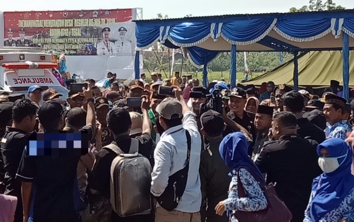 Suasana lokasi pembukaan TMMD ke 105 Desa Jatimulya kecamatan Suradadi