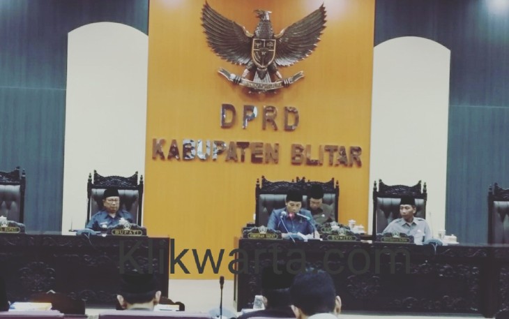 Suasana rapat paripurna Penyampaian Penjelasan Bupati Blitar atas Pandangan Umum fraksi DPRD Kabupaten Blitar tentang APBD-P 2019.