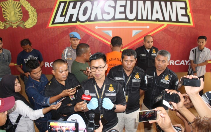 Jumpa pers polres Lhokseumawe
