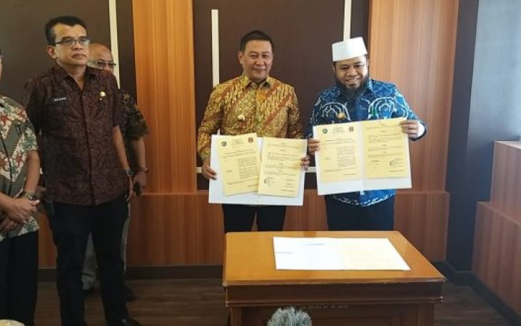 Wali Kota Bengkulu Helmi Hasan Dan Wali Kota Bukittinggi Ramlan Nurmatias Teken MoU 