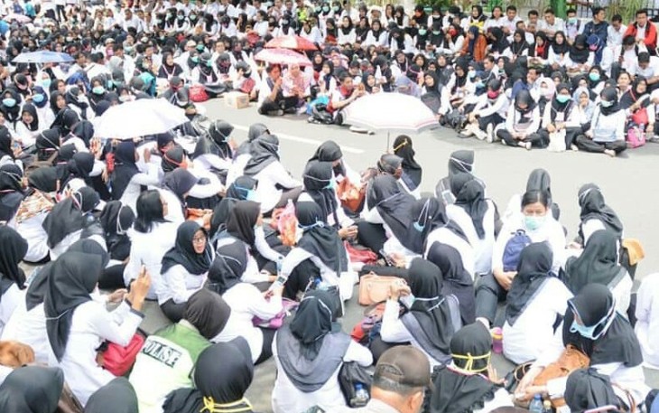 Damai,,, Beginilah situasi depan gedung DPRD Pati 