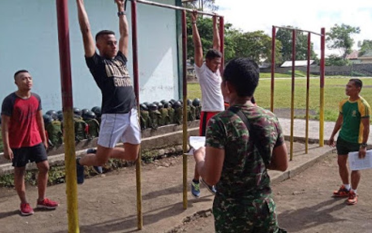 Calon Prajurit TNI-AD Binaan Kodim 1310/Bitung Jalani Tes Awal Garjas