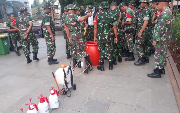 Di Wilayah Kodim 0508/Depok Juga Dilaksanakan Pencegah Penyebaran Covid-19