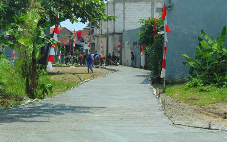 Program TMMD Sasaran Fisik Jalan H.Amin Sudah 280 Meter Dicor 