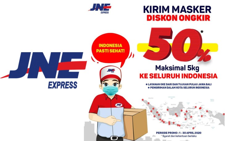 JNE Diskon Ongkir 50% Khusus Masker
