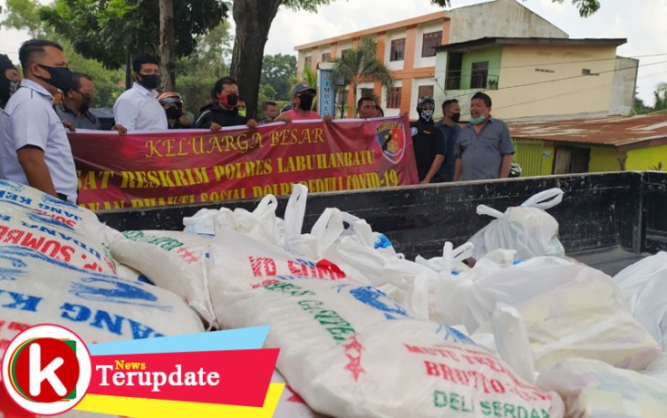 Sat Reskrim Polres Labuhanbatu Salurkan Sembako ke Panti Asuhan