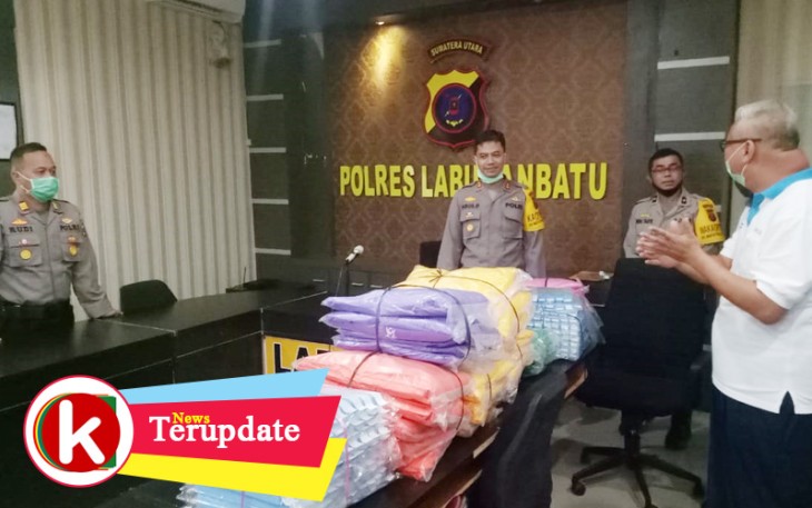 Polres Labuhanbatu Terima 200 pcs Masker Wajah dan 35 APD 