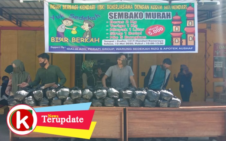 Kodim Kendari Buka Bazar Sembako Murah Bagi Warga