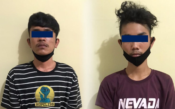Dua Pemuda Kota Bengkulu saat diamankan