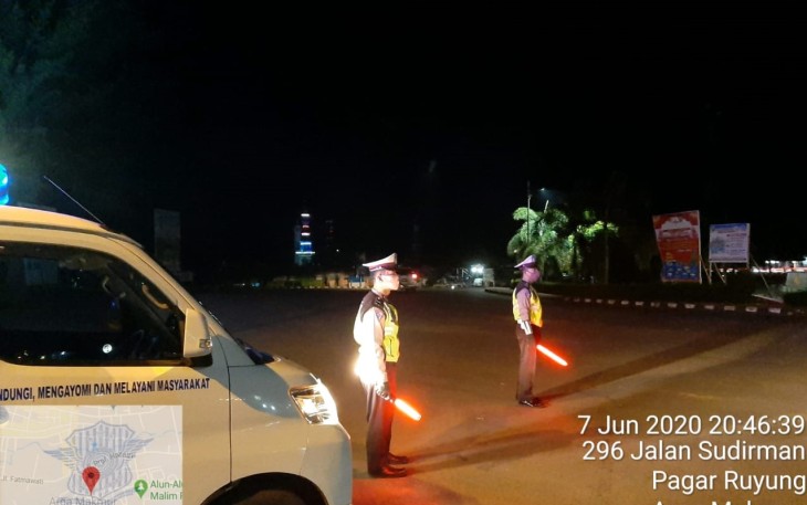 Patroli Blue Light Sat Lantas Polres Bengkulu Utara Cegah Covid-19