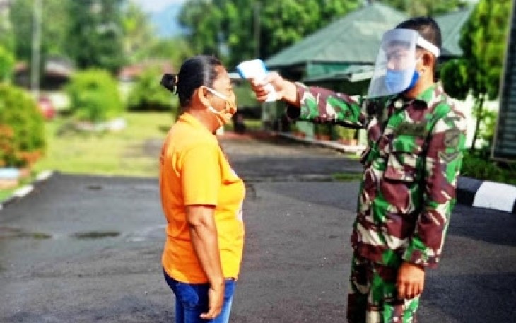 Kodim 1310/Bitung Budayakan Protokol Kesehatan Covid-19 Setiap Pelaksanaan Kegiatan