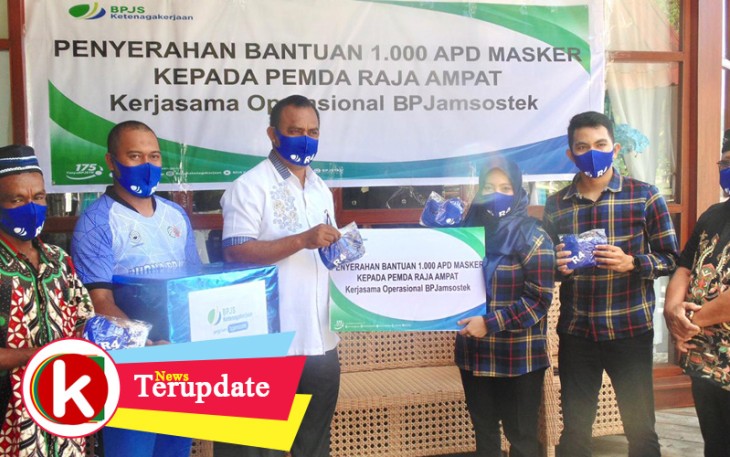 BP Jamsostek Raja Ampat Serahkan Bantuan Masker ke Pemkab