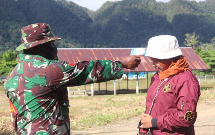 Satgas TMMD Kodim 1805/Raja Ampat Berperan Aktif Dalam Penanganan Covid-19