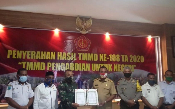 Program TMMD ke-108 Tahun Anggaran 2020 di Raja Ampat Resmi Ditutup