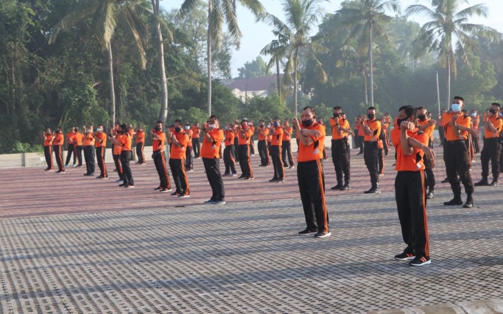 Polda Bengkulu Kembali Gelar Olahraga Bersama