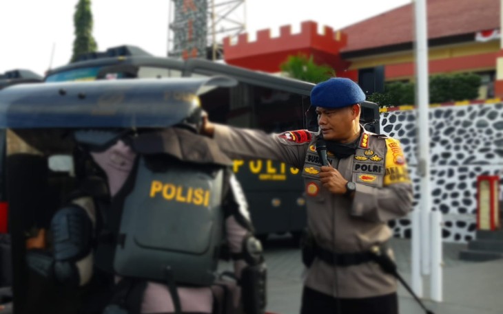 Dansat Brimob Polda Bengkulu Pimpin Langsung Latihan Gabungan Kompi PHH
