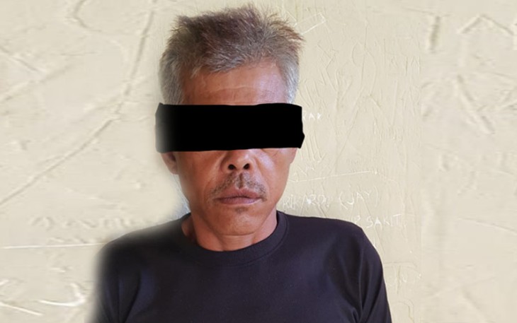 teduga pelaku (suami pelapor) saat diamankan