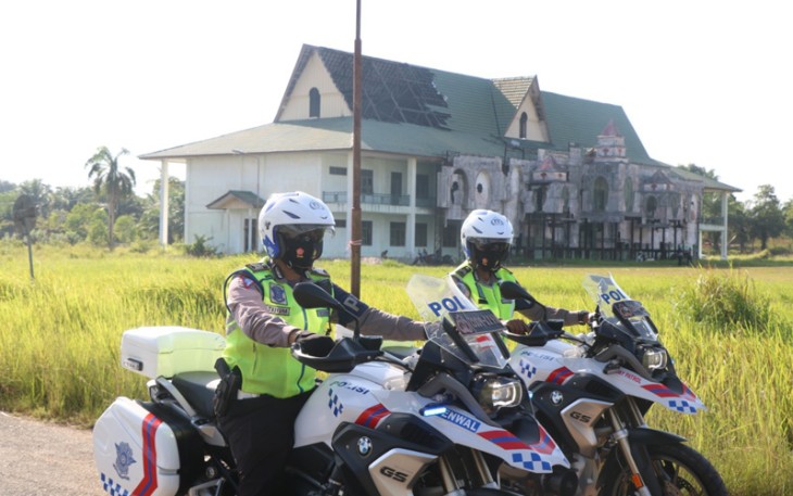 Personel Ditlantas Polda Bengkulu Latihan Pamwal di STQ