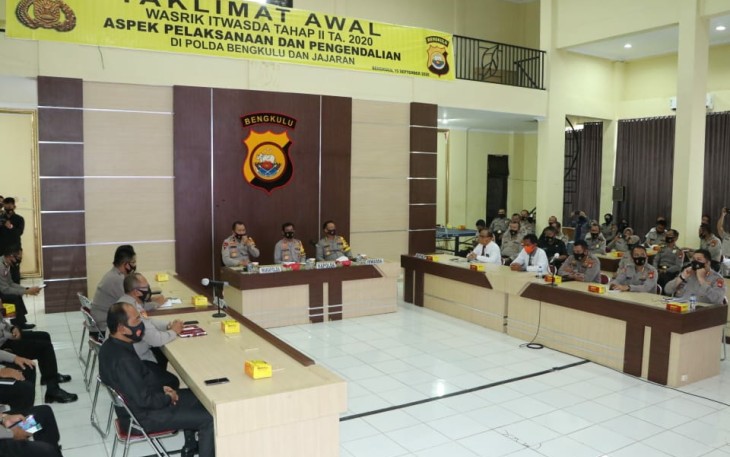 Kapolda Bengkulu Buka Wasrik Tahap II Aspek Pelaksanaan dan Pengendalian Organisasi