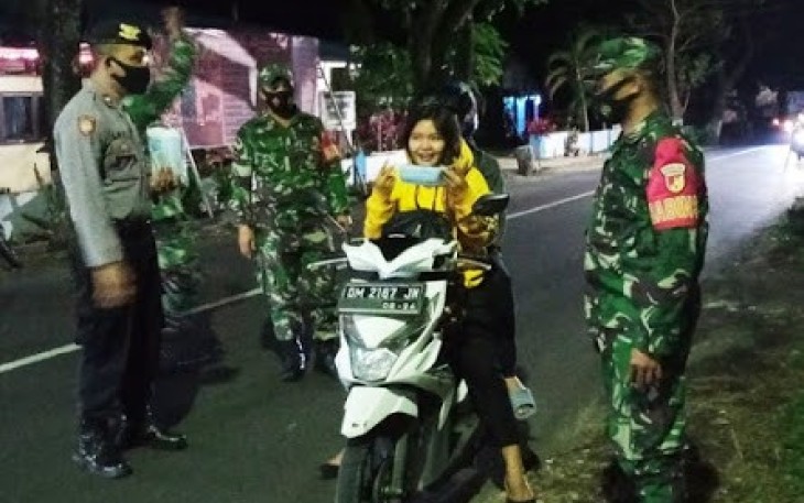 Koramil 1310-04/Dimembe Bersama Polsek Gelar Operasi Yustisi Malam Hari 