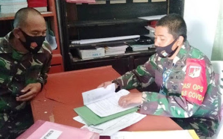 Tim Dalwaslat Korem 131/Stg Sambangi Kantor Staf Operasi Kodim 1310/Bitung
