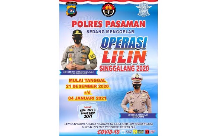 Satlantas Polres Pasaman Gelar Operasi Lilin Singgalang Tahun 2020