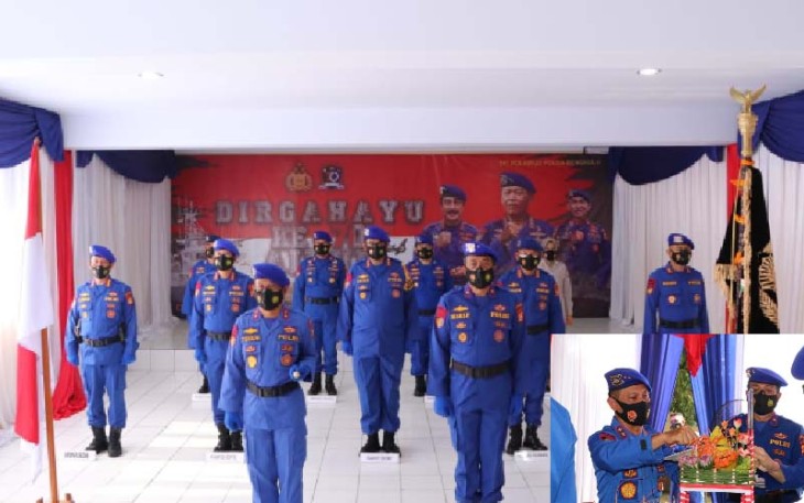Polairud Polda Bengkulu Ikuti Upacara HUT Secara Virtual