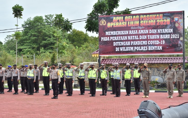 Polres Bintan Laksanakan Apel Gelar Pasukan Operasi Lilin Seligi 2020