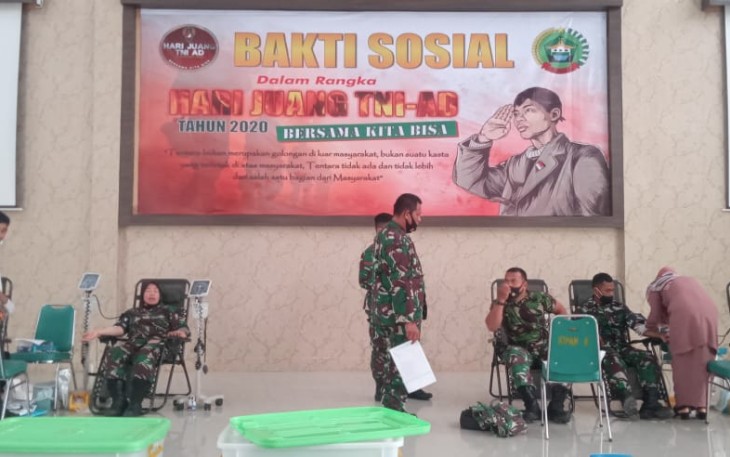 Korem 033/WP Laksanakan Bakti Sosial Donor Darah 