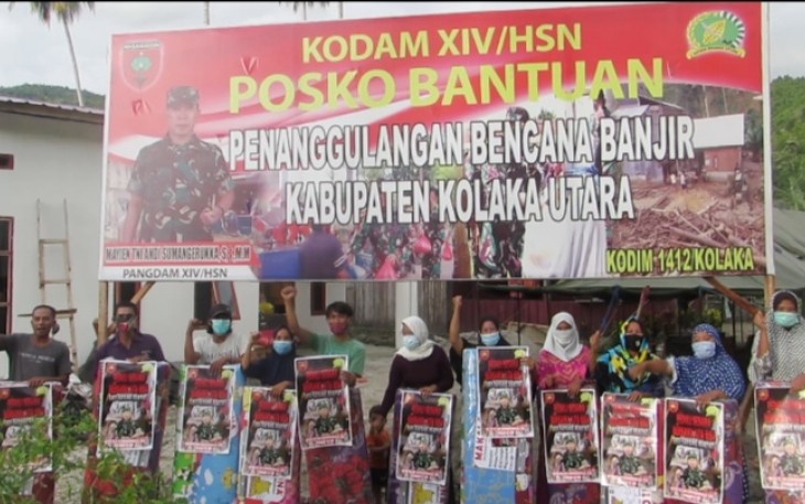 Kasur Pangdam XIV/Hsn Lelapkan Tidur Warga Korban Banjir Bandang di Sultra