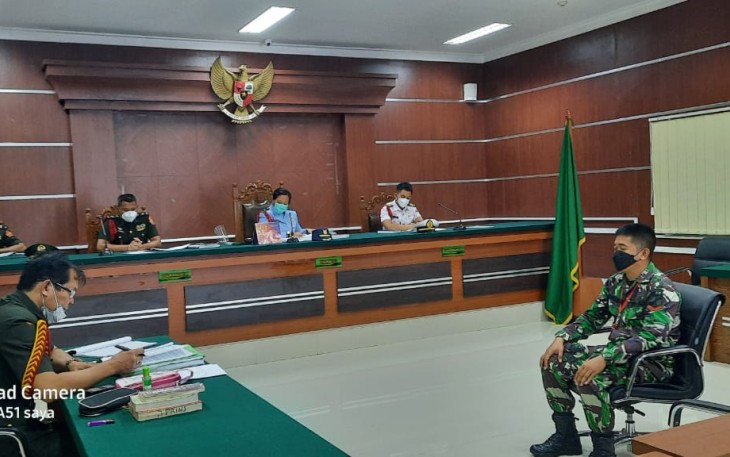 Kopda S saat Jalani persidangan di pengadilan militer III-17 Manado