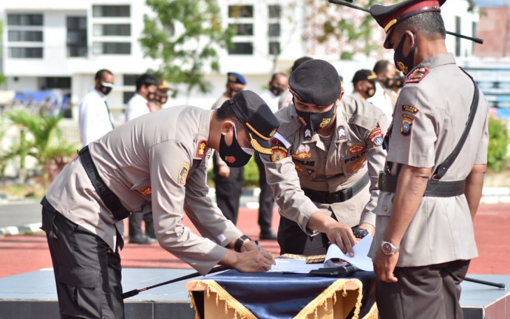 Polres Bintan Gelar Apel Serah Terima Jabatan Pejabat Utama