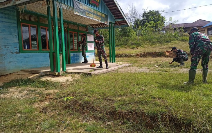 Satgas Pamtas RI-MLY Yonif 407/Padma Kusuma, Pos Kampung Jasa bersama masyarakat dan Jemaat Gereja Persekutuan Sidang Kristus (GPSK)