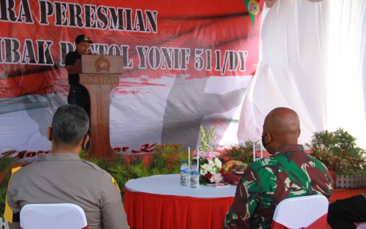 Walikota Santoso Saat Sampaikan Sambutan di Acara Peresmian Lapangan Tembak dan Lomba Menembak di Yonif 511 Blitar