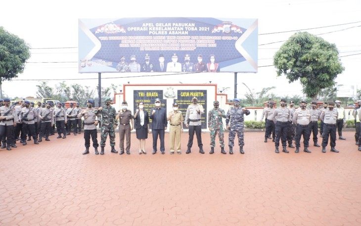 Polres Asahan Apel Gelar Pasukan Operasi Keselamatan Toba 2021