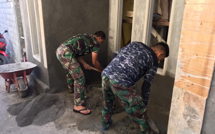 Kekompakan Satgas Untuk Menyelesaiksn Sasaran Fisik di TMMD Tulungrejo