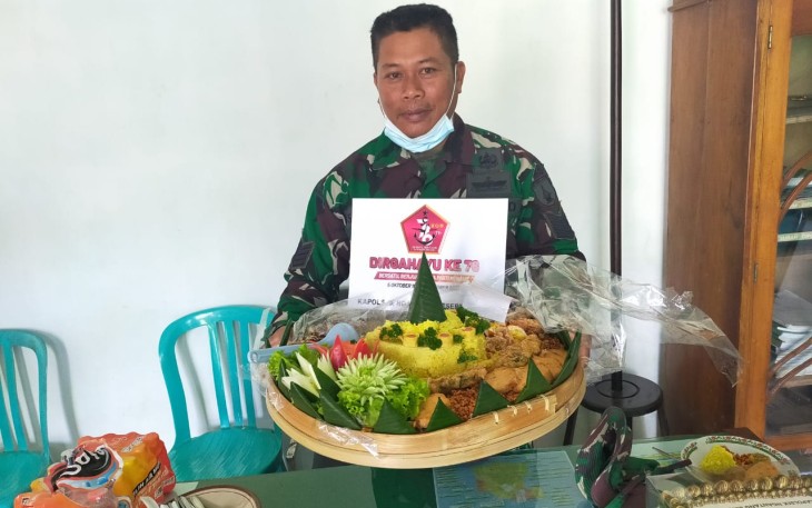  Koramil Ngantang Mendapat Kejutan dari Polsek Ngantang