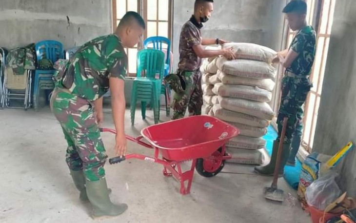 Pengedropan Material Terus Dilakukan Pada Program TMMD ke 112 Kodim 1016 Palangka Raya