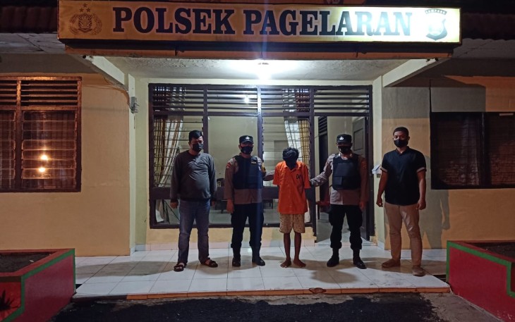 Polsek Pagelaran, Amankan Pemuda Pembobol Counter Hp