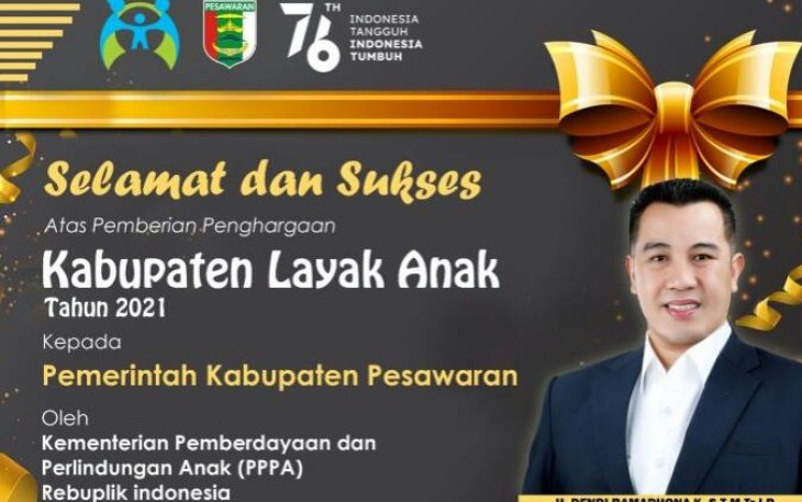 Kabupaten Pesawaran Bumi Andan Jejama Menerima Penghargaan KLA Tingkat Madya