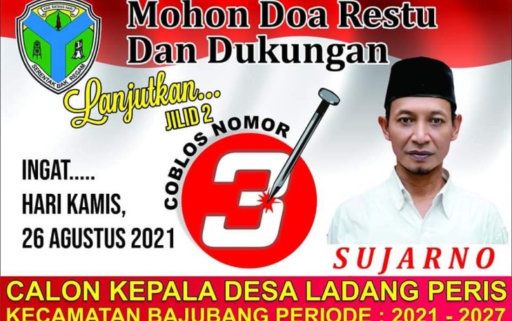 Sujarno Mantan Kades Desa Ladang Peris Kembali Mencalonkan  Diri 
