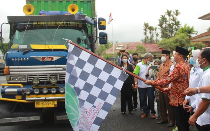 Gubernur Bengkulu Rohidin Mersyah melepas ekspor komoditi kopi Bengkulu