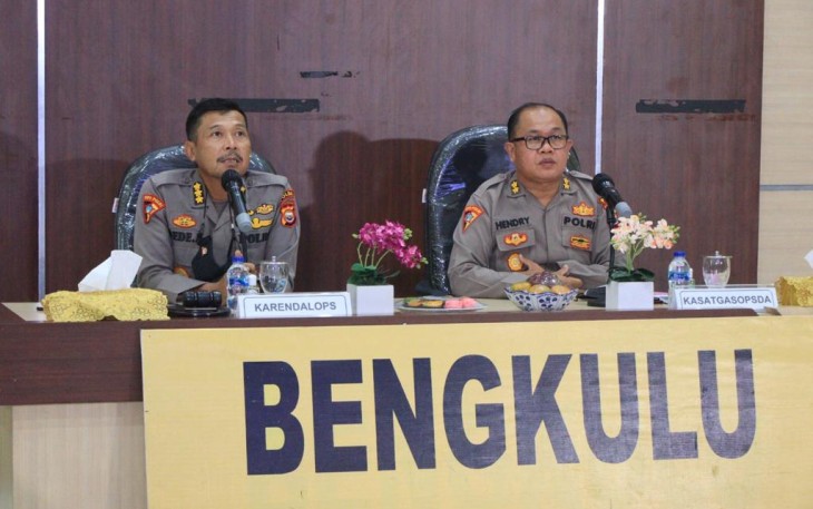 Biro Operasi Polda Bengkulu pagi hari ini Selasa (21/12/21), menggelar kegiatan Lat Pra Ops Lilin Nala 2021